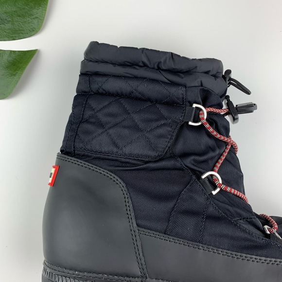 Hunter Original Snow Boots Black Short Quilted Waterproof Platform Women’s 8 - Picture 9 of 13